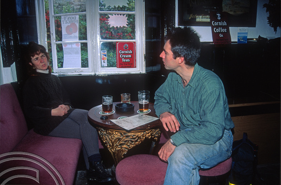 11th November 1995. Lynn and Toby in a pub in Cornwall