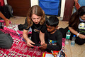 DG291153. Visiting the Railway Children shelter in Karol Bagh. Delhi. India. 4.3.18