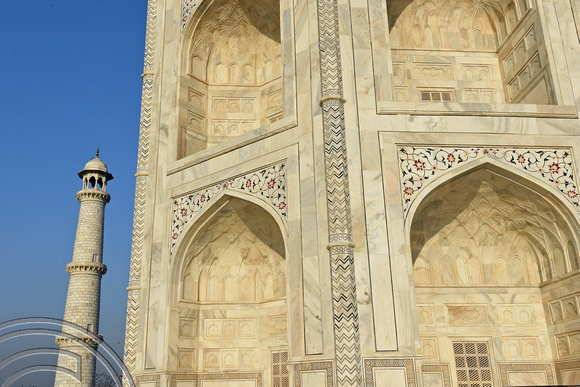 DG291518. Marblework detail. The Taj Mahal. Agra. India. 4.3.18