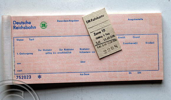 FDG05264. Rodelblitz old DR tickets. Germany. 11.2.07