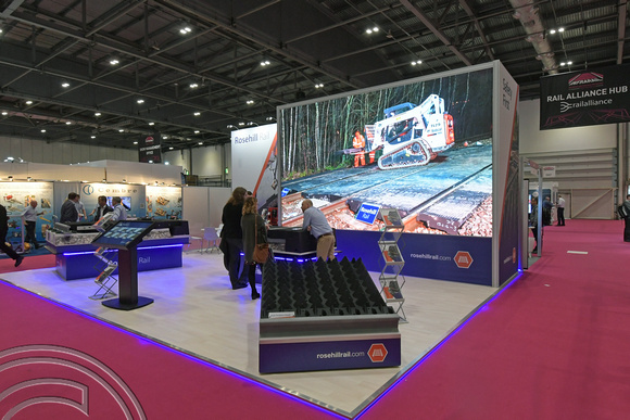 DG295481. Rosehill Polymers stand. Infrarail 2018. London. 3.5.18