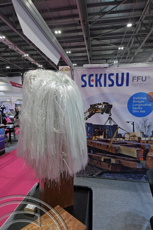 DG295540. Wig made from a synthetic sleeper. Sekisui stand. Infrarail 2018. London. 3.5.18