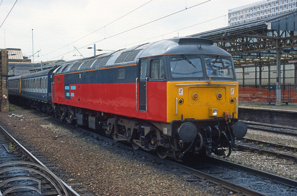 04782. 47536. 53921. Loco coming of a train of scrap DMUs en route to Glasgow. Crewe. 13.6.1995