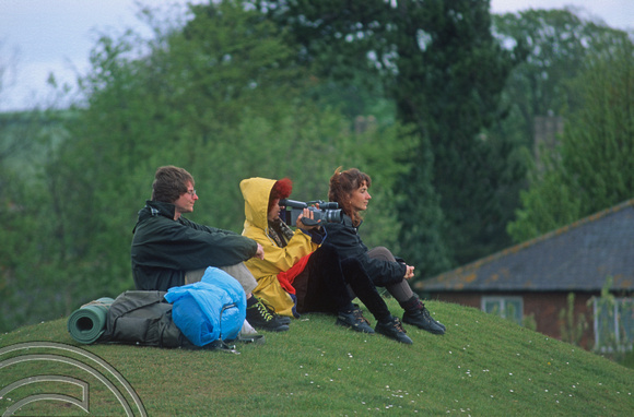 Didi and Lynn filming the stones. Avebury. May 1996