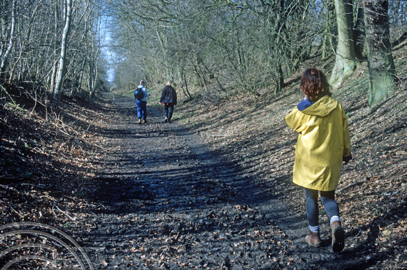Walking the Ayot Greenway, and old railway line. Hertfordshire. 2nd March 1997