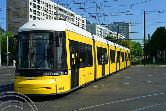 DG369595. Tram 9092. Otto-Braun Straße. Berlin. Germany. 8.5.2022.