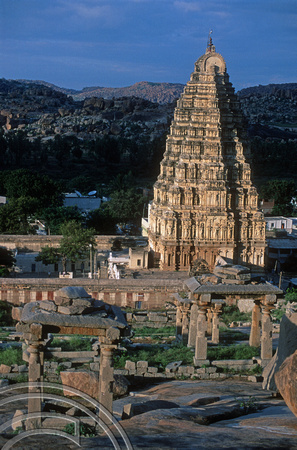 T6120. Gopuram of the Virupaksha Temple. Hampi. Karnataka. India. December 1997. jpg