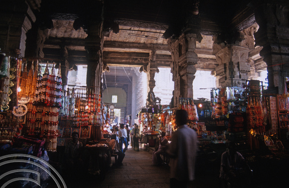 T6455. Market at the Shree Meenakshi Temple. Madurai. Tamil Nadu. India. January 1998