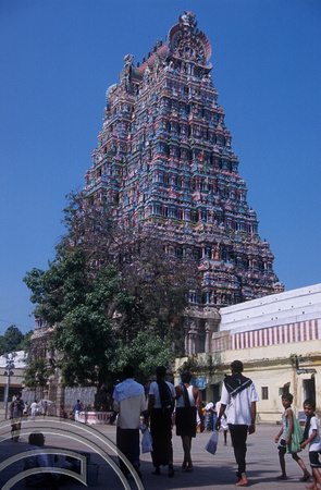 T6457. Gopuram of the Shree Meenakshi Temple. Madurai. Tamil Nadu. India. January 1998