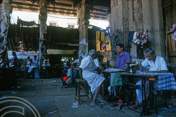 T6467. Market at the Shree Meenakshi Temple. Madurai. Tamil Nadu. India. January 1998