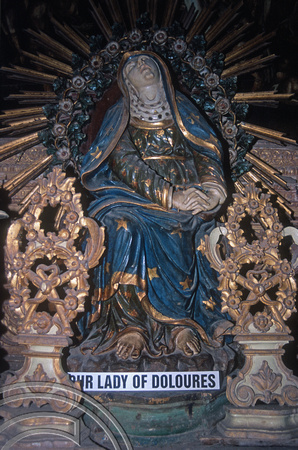 T12858. Statue in St Francis church. Old Goa. Goa. India. 1st February 2002