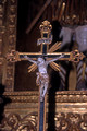 T12873. Crucifix in the Basilica of Bom Jesus. Old Goa. Goa. India. 1st February 2002