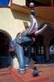 T12832. Elephant statue at a Hindu temple. Pernem. Goa. India. 1st February 2002