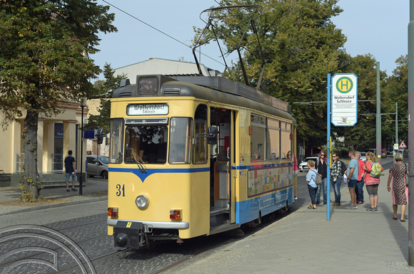 DG308522. Tram 31. Waltersdorf tramway. Waltersdorf. Germany. 17.9.18