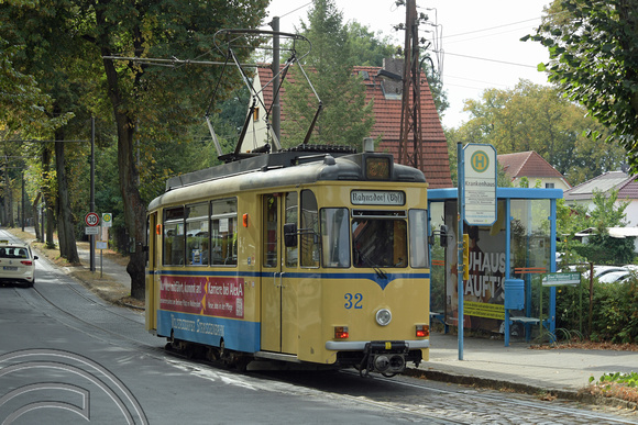 DG308543. Tram 32. Waltersdorf tramway. Waltersdorf. Germany. 17.9.18