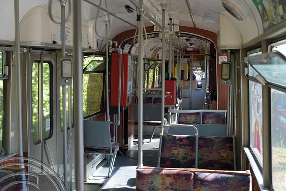 DG308608. Tram 48 interior.  Rüdersdorf tramway. Germany. 17.9.18