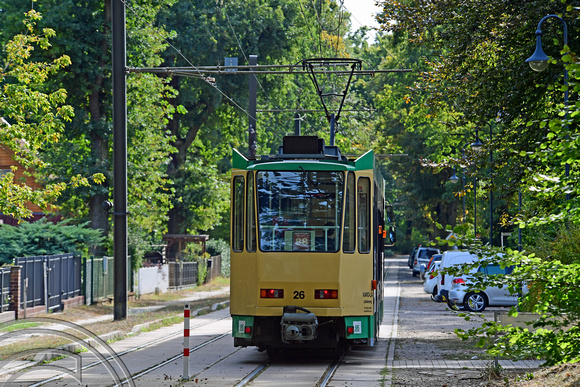 DG308643. Tram 26. Friedrichshagener Str. Rüdersdorf tramway. Germany. 17.9.18