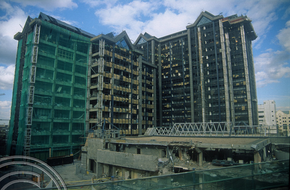 T5472. IRA bomb damage. South Quay. Docklands. London. England. 1996