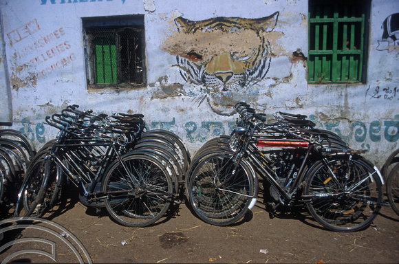 T5820. Bicycles. The market. Mysore. Karnataka. India. January 1996