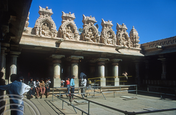 T5867. Inside the Jain temple.. Sravanabelagola. Karnataka. India. January 1996