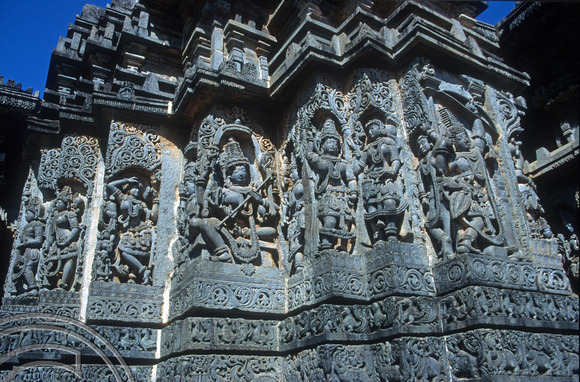 T5883. Statue. Hoysaleshwara Temple. Halebid. Karnataka. India. January 1996