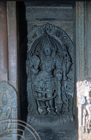 T5892. Statue. Hoysaleshwara Temple. Halebid. Karnataka. India. January 1996