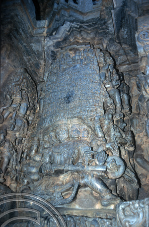 T5890. Statue. Hoysaleshwara Temple. Halebid. Karnataka. India. January 1997