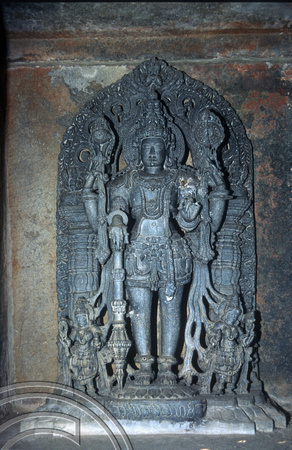 T5893. Statue. Hoysaleshwara Temple. Halebid. Karnataka. India. January 1996