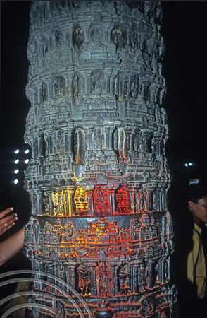 T5895. Pillar. Hoysaleshwara Temple. Halebid. Karnataka. India. January 1996
