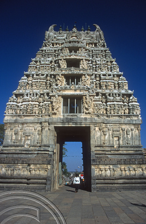 T5896. Temple Gopuram. Halebid. Karnataka. India. January 1996