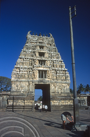 T5896.2. Temple Gopuram. Halebid. Karnataka. India. January 1996