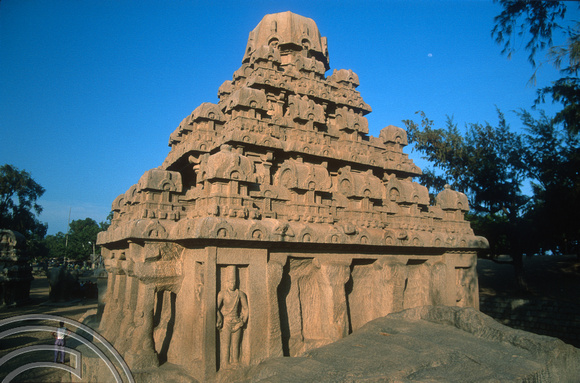 T6628. One of the 5 Rathas. Mahabalipuram. Tamil Nadu. India. February 1998