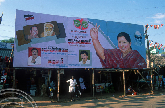 T6657. Election banners. Mahabalipuram. Tamil Nadu. India. February 1998