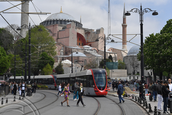 DG393671. Trams 811. 833. Sultanahmet. Istanbul. Turkey. 7.5.2023.
