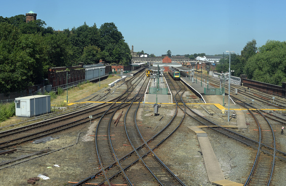DG301180. View of the station from the signalbox. Severn Bridge Jn signalbox. Shrewsbury. 28.6.18