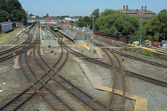 DG301200. View of the station from the signalbox. Severn Bridge Jn signalbox. Shrewsbury. 28.6.18
