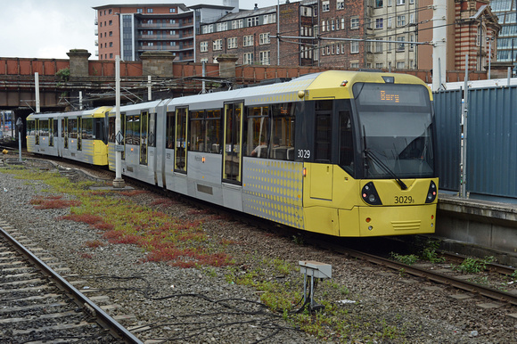 DG182577. Trams 3046 and 3029. Manchester Victoria. 19.6.14.