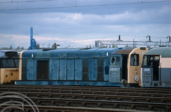 06486. 20057. Stored in the Down sorting sidings. Bescot. 29.3.97