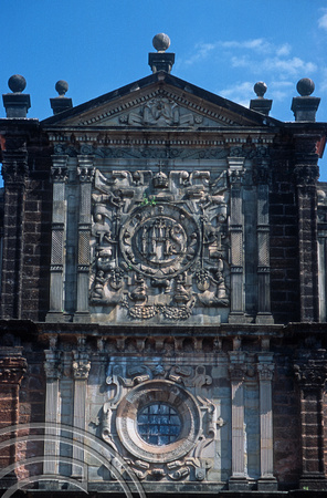 T12879. Front of Basilica of Bom Jesus. Old Goa. Goa. India. 1st February 2002