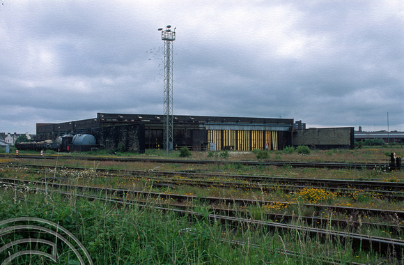 04893. View of the old steam loco shed. Workington. 16.6.95