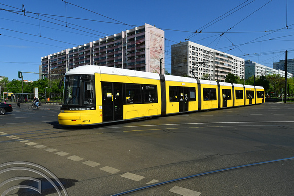 DG369619. Tram 9117. Otto-Braun Straße. Berlin. Germany. 8.5.2022.