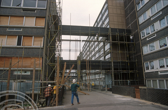 S0094. Preparing the demolition of H Block. Lefevre Estate Bo. East London. 1994. jpg
