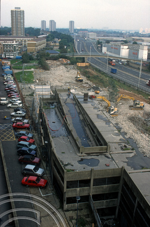 S0065. Demolition of old multi-storey car park. Lefevere Estate. Bow. East London September 1994