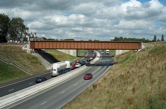 DG327944. new rail bridge over the A6 extension. Manchester. 5.7.19.