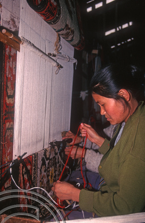 T6947. Carpetmaking at the Tibetan refugee centre. Darjeeling. West Bengal. India. April.1998.