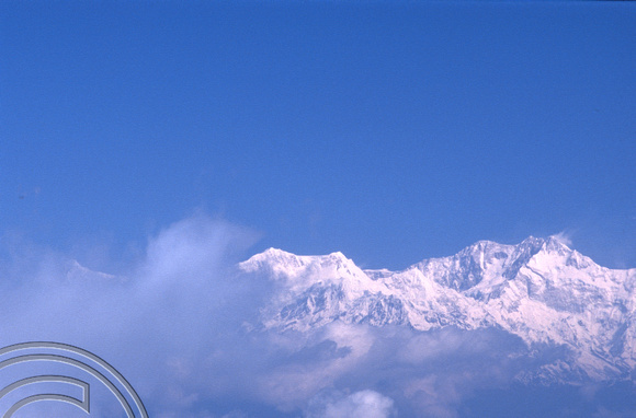 T6971. The Himalayas seen from the town. Darjeeling. West Bengal. India. April.1998.