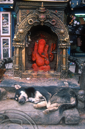 T7029. Shrine at the Monkey Temple. Kathmandu. Nepal. April.1998.