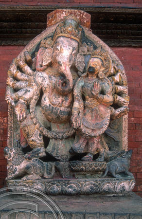 T7039. Ganesh statue. Patan. Nepal. April.1998.