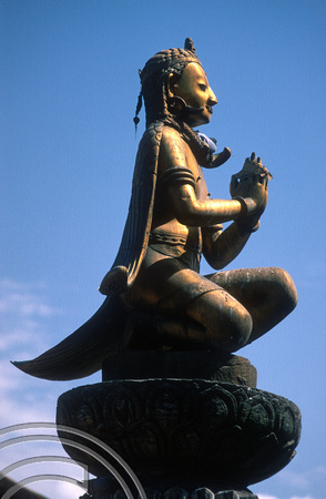 T7043. Statue of Vishnu. Patan. Nepal. April.1998.
