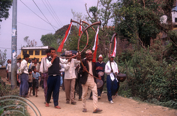 T7063. Wedding procession. Gorkha. Nepal. April.1998.